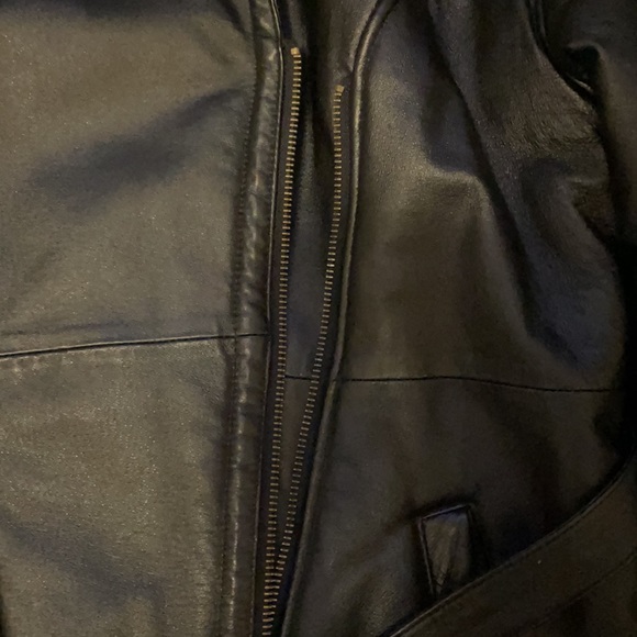 Black REAL Sheepskin Toscana Shearling Leather Lambskin Hood Coat Jacket - Picture 3 of 6